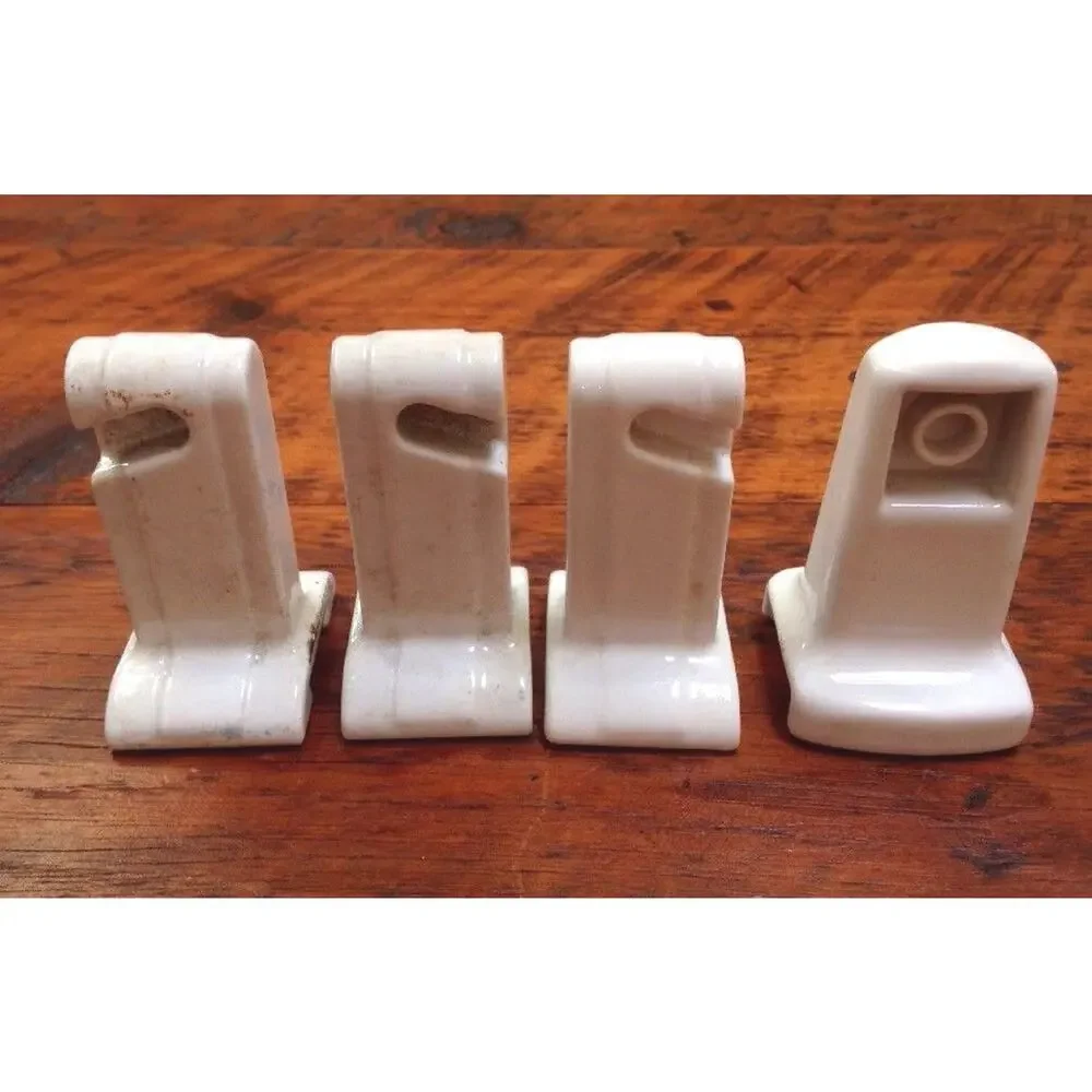 Vtg Antique Porcelain Art Deco Bathroom Towel Toilet Roll Brackets Set Various
